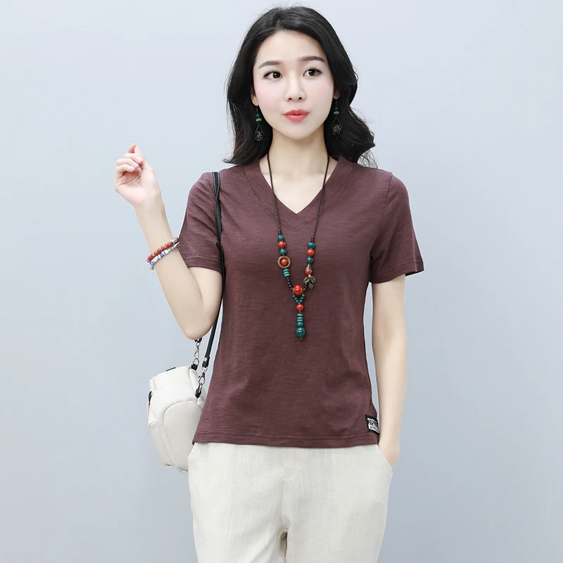 Футболки из хлопка camisetas mujer verano 2018 ropa летние топы женские простые футболки vetement