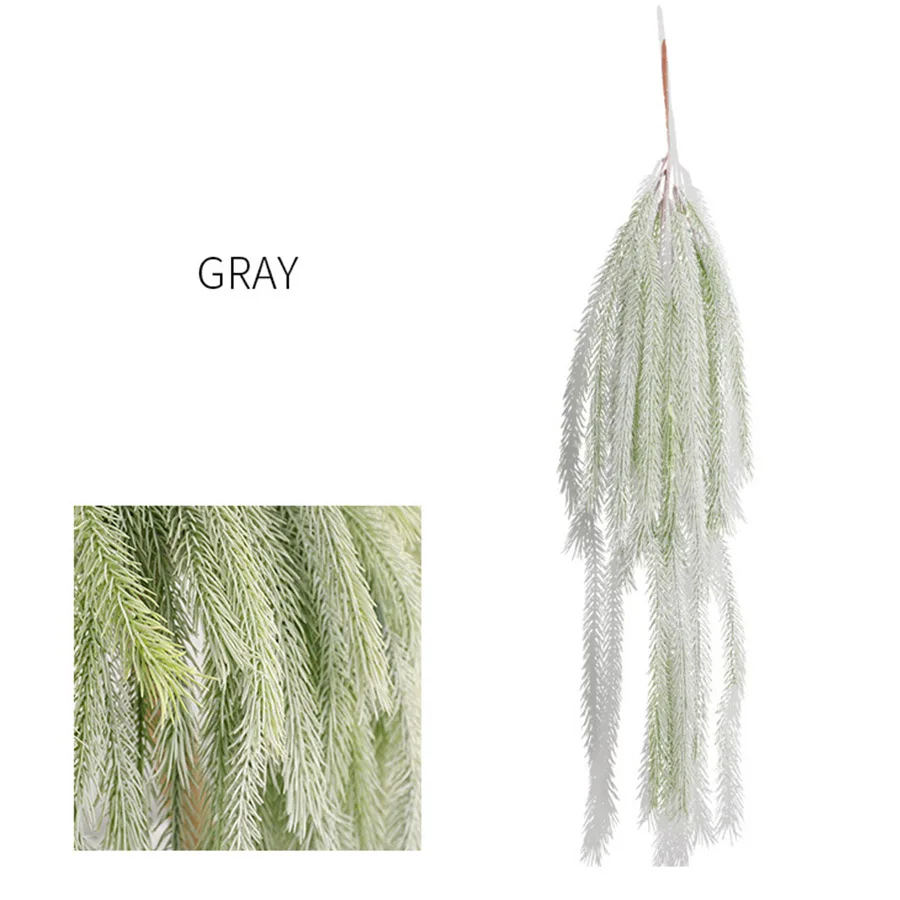 gray Искусственный кедр, пластиковая трава, на стену, искусственные цветы, зеленые искусственные растения, искусственная лоза, Свадебный домашний декор, весеннее украшение - Цвет: gray