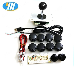 Аркадный джойстик DIY Kit Нулевая задержка аркадная DIY Kit USB энкодер для ПК Джойстик Sanwa для аркадных игр+ Sanwa кнопочные кнопки для аркадной игры Mame - Цвет: Черный