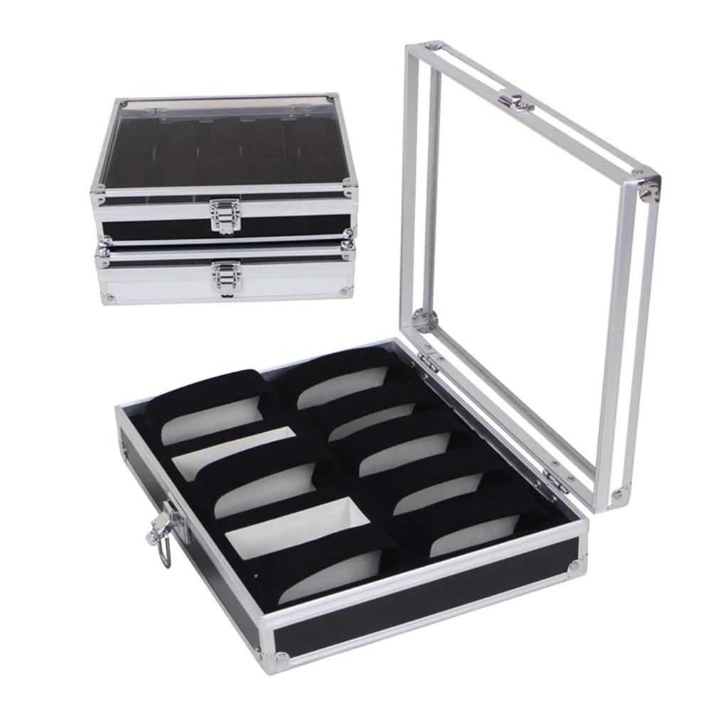 Watch box 10 grid watch holder storage jewelry display rectangular fashion style aluminum | Наручные часы