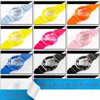watch accessories for casio baby g resin strap gloss surface ba 111 110 112 120 mens and womens waterproof rubber matte strap