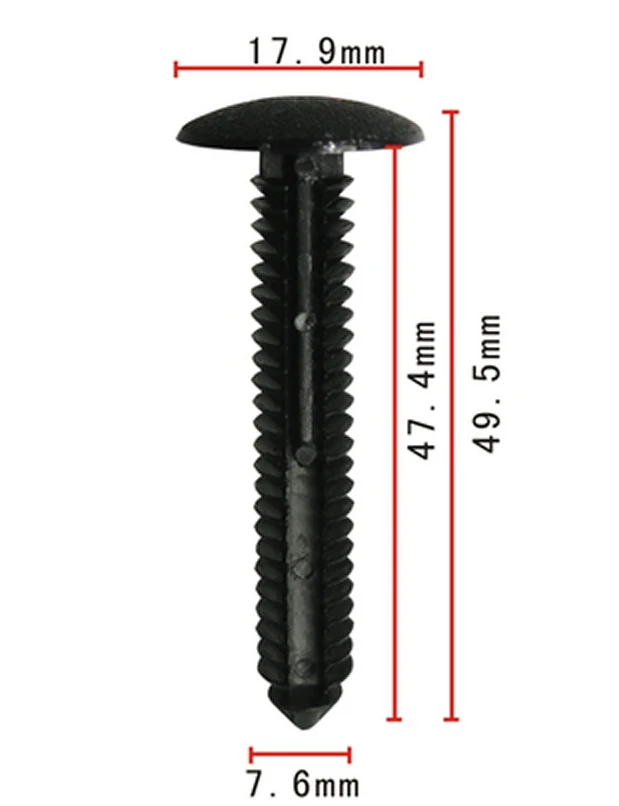 

100x OEM Fit for Ford Nylon Mud Flap Rivet Retainer Clip Bumper Fender 18x47.4x7.7mm