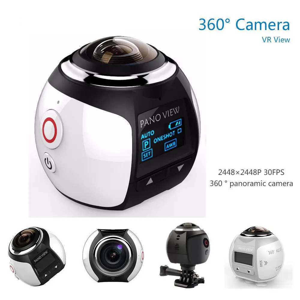 V1 360 панорамная камера Wifi 2448P 16M VR рыбий глаз источник пленки видеокамера
