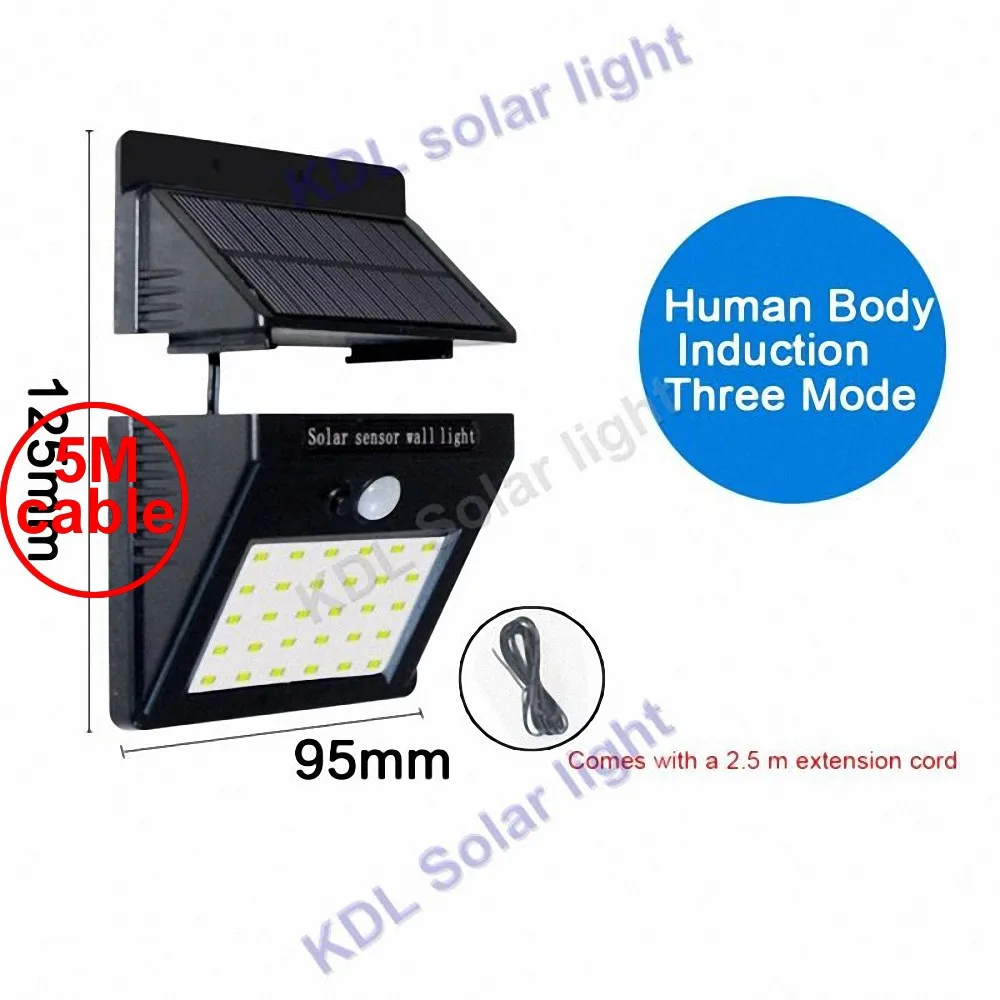30 led 500lm Солнечный свет сплит-крепление движения pIR 3 senser Солнечная лампа широкие