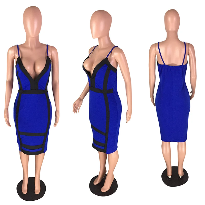 Летнее сексуальное вечернее платье с глубоким v-образным вырезом женское без