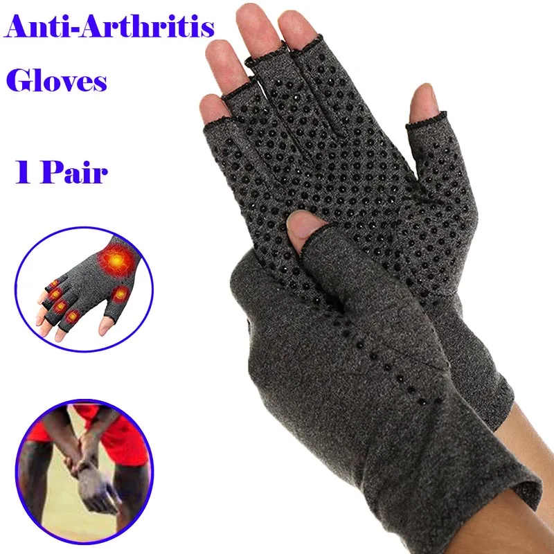 

droppshiping 1 Pair Compression Glove Carpal Tunnel Wrist Support Arthritis Therapy Pain Relief Fingerless Gloves MFJ99