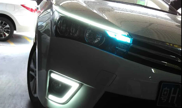 Светильник для бровей светодиодный DRL для Toyota Corolla Altis Eye brow светильник светодиодный внешний фонарь сигнальные аксессуары для парковки