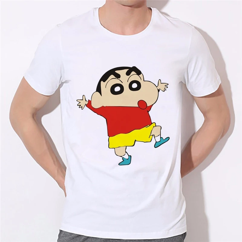 Милая футболка Crayon Shin Chan летняя забавная футболка Летняя футболка с короткими рукавами и вышивкой для мальчиков 47-6