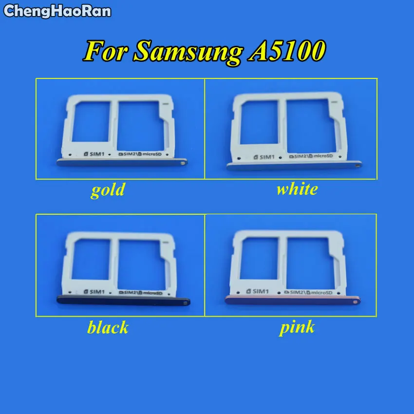 ChengHaoRan SIM Card Tray Holder Slot For Samsung A3100 A5100 A7100 A310F A510F A710F Parts In Mobile Phone Dual Sim | Мобильные