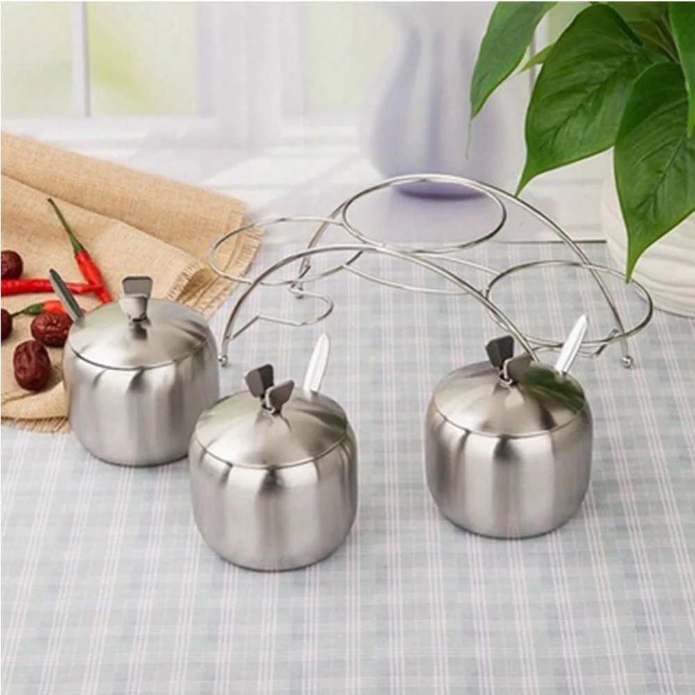 Кухня поставки Банки держатель ложек стойку набор Нержавеющая сталь приправа