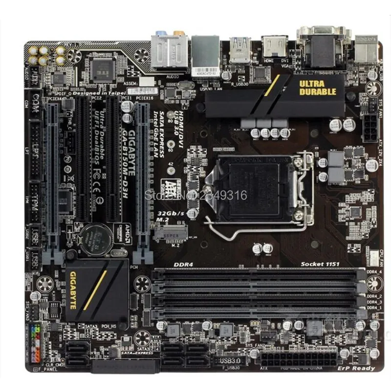 Для Gigabyte GA B150M D3H оригинальная материнская плата DDR4 LGA 1151 Φ 14 нм процессор 64 Гб USB2.0