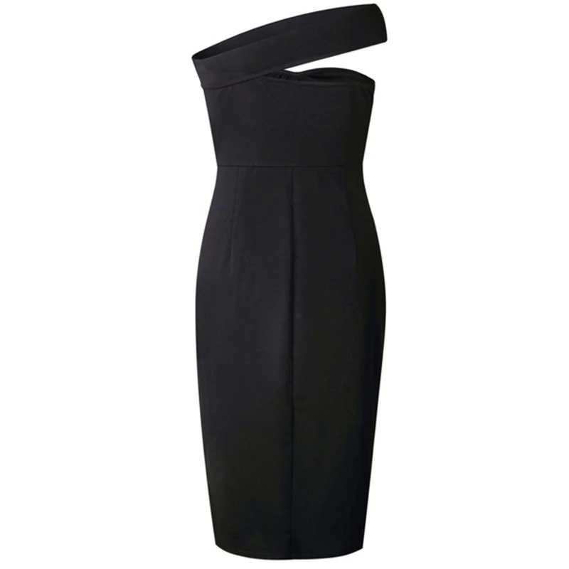 Хит продаж облегающее платье с Боковым Разрезом без бретелек женское