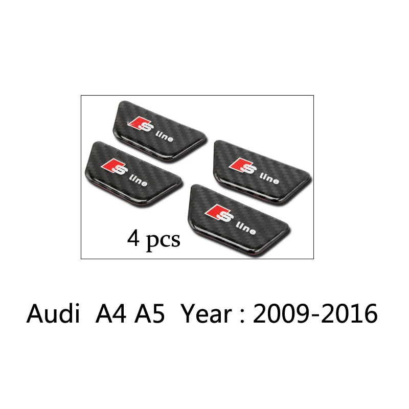 A4 A5 2009-2016 4x углеродное волокно для Audi A3 A4 A5 A6 A7 Q3 Q5 Q7 B6 автомобильный Стайлинг внутренняя дверная ручка крышка чаши отделка наклейки авто аксессуары - Название цвета: A4 A5 2009-2016