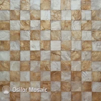golden and white color natural 100 capiz shell mother of pearl mosaic tile for living room or ceiling