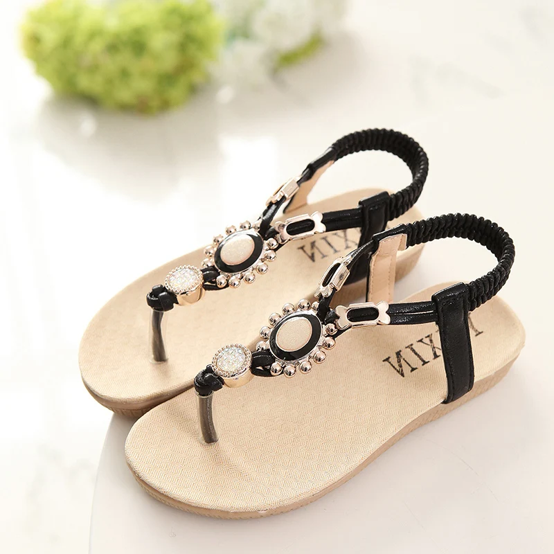 Летние подростковые сандалии для девочек детей Обувь со стразами Туфли к платью