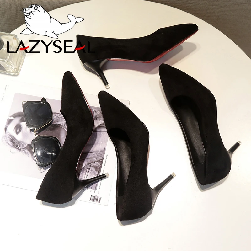 LazySeal Женская замшевая обувь Классические туфли-лодочки туфли с острым носком на