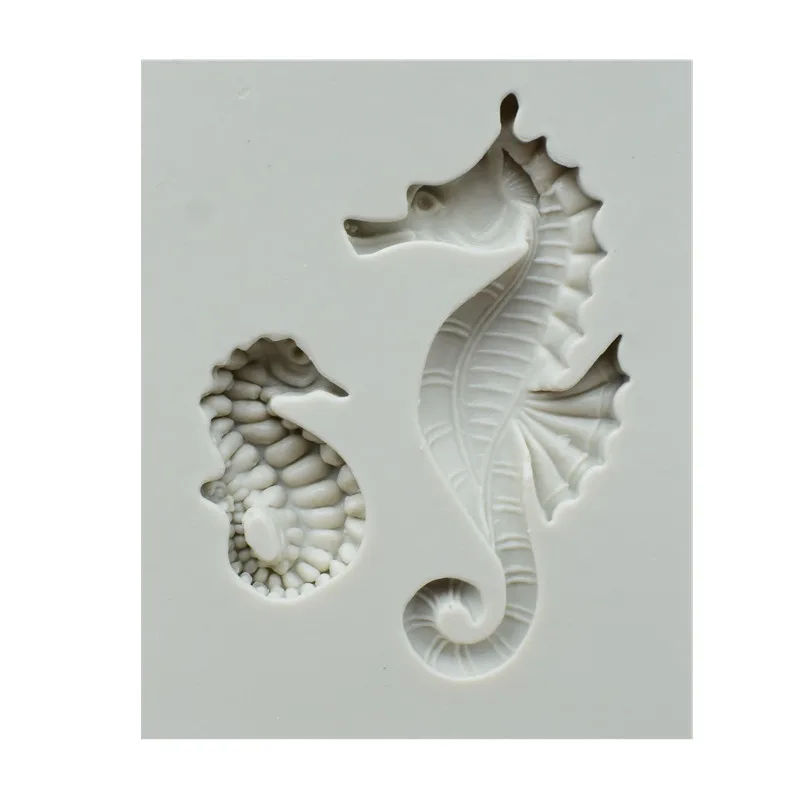 Силиконовая форма для выпечки шоколада 2 мини-гиппокампа - Цена: 