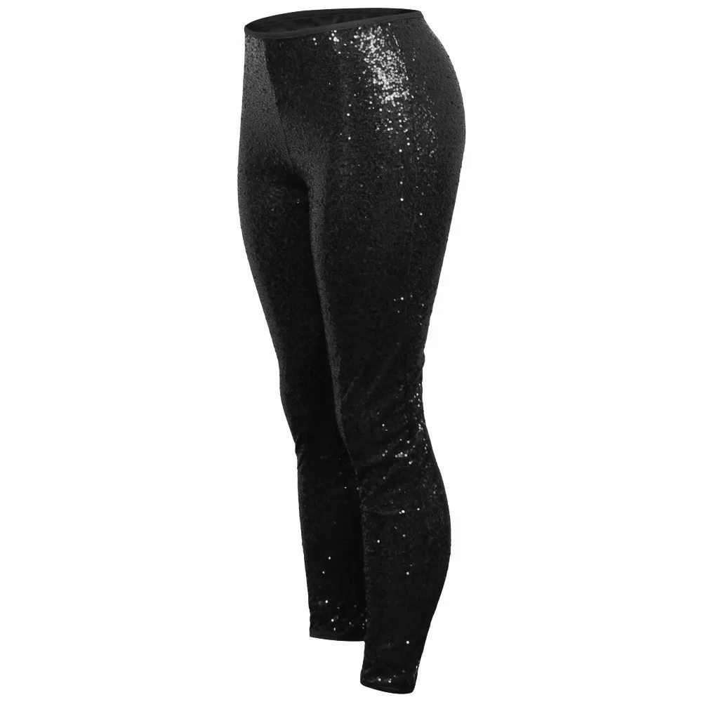 FREE OSTRICH Women Plus Size Shiny Sequin Slim Leggings Pants Ladies Sexy Clubwear Trousers pantalones mujer cintura alta