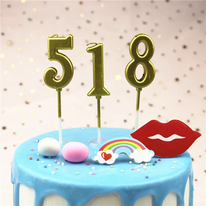 Детские свечи в виде цифр для праздника топперы капкейков украшения вечеринки на