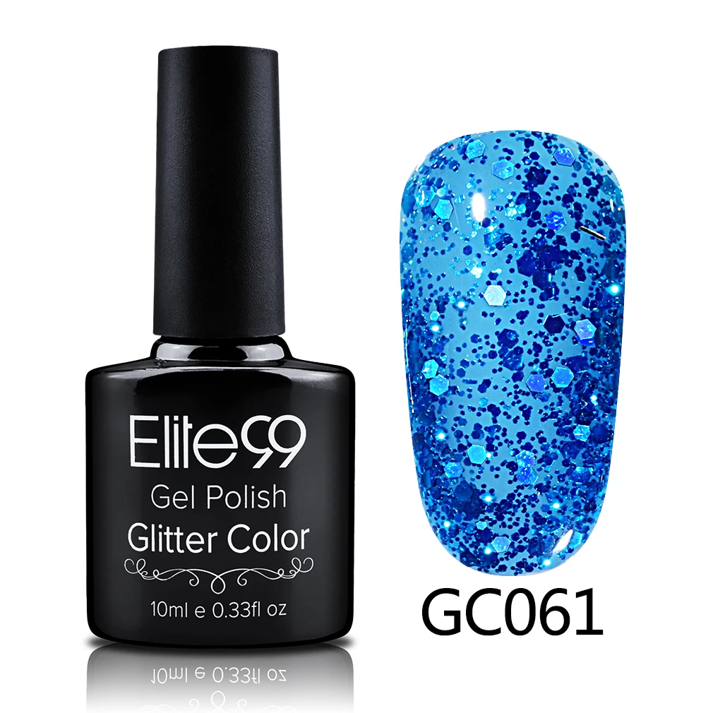 Elite99 10 мл Soak Off Diamond гель УФ гель для ногтей с блестками Лак Блеск геллак нужно УФ лампы клей для ногтей эмаль блёстки гель - Цвет: S-GC061