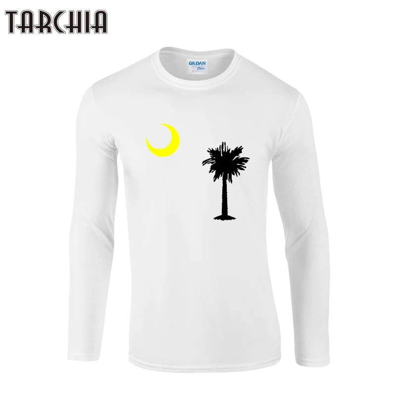 TARCHIA модный бренд круглый воротник Приталенная футболка с длинным рукавом для