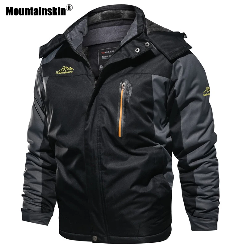 Мужская парка Mountainskin теплая куртка из плотного флиса пальто с капюшоном