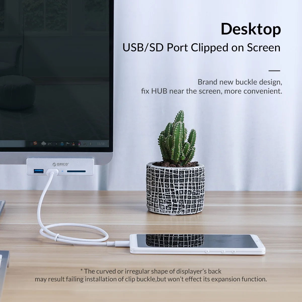 ORICO алюминиевый 4 порта USB 3,0 зажим концентратор с питанием высокая скорость 5 Гбит/с передача данных для MAC OS PC(MH4PU-P