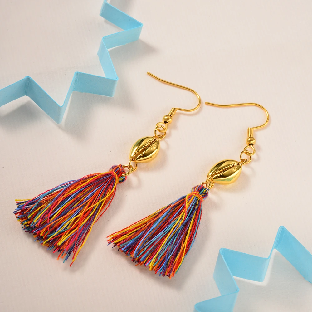 baoyan gold color stainless steel earring for women bohemian shell jewelry fashion 2019 | Украшения и аксессуары