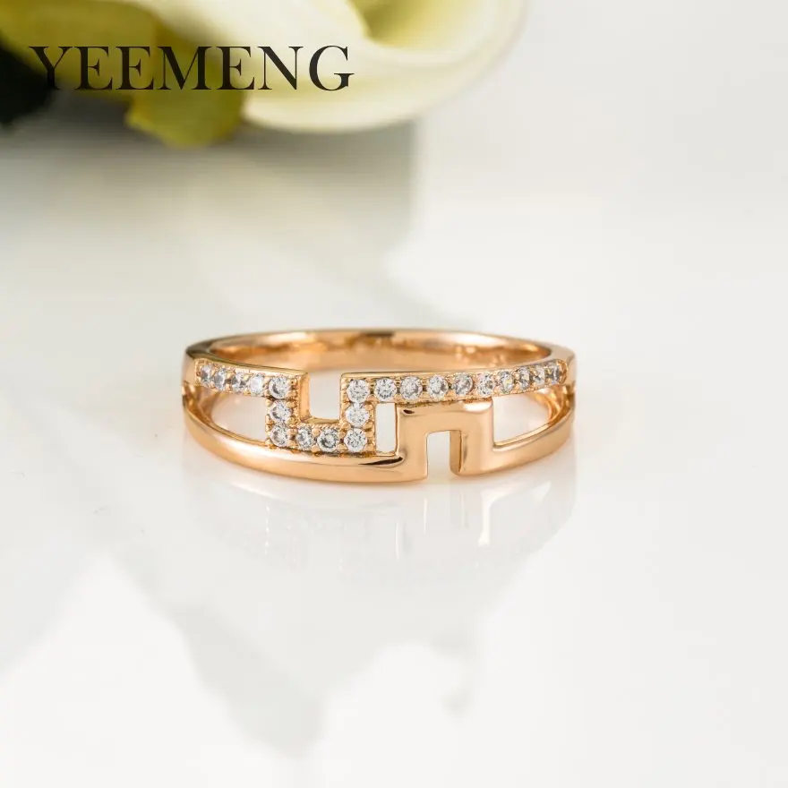Высококачественное кольцо YEEMENG золотого цвета с кубическим цирконием для женщин