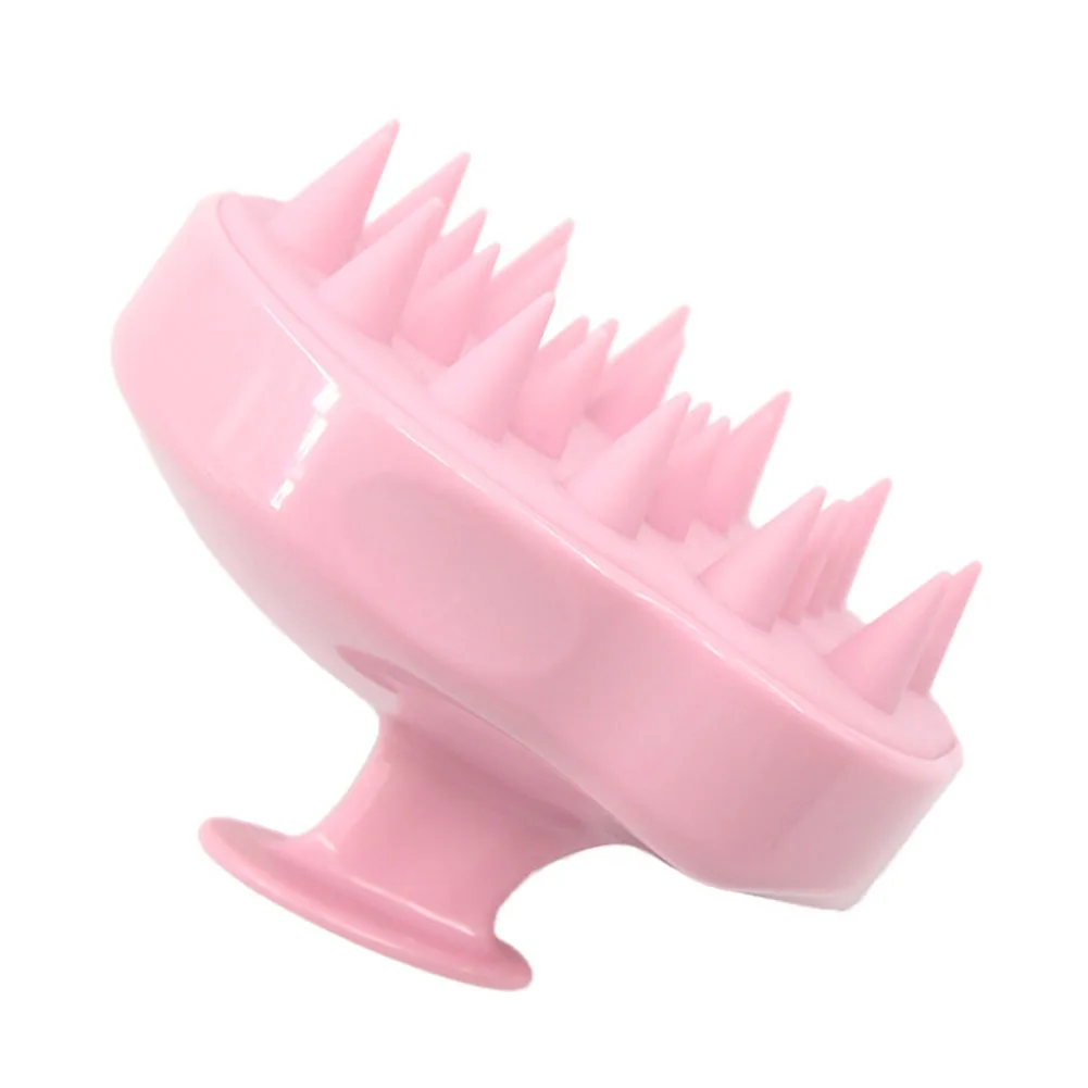 Pink Спа Массажная щетка, силиконовая насадка для тела, шампунь для головы, расческа для мытья волос, щетка для душа WS99 - Цвет: Pink