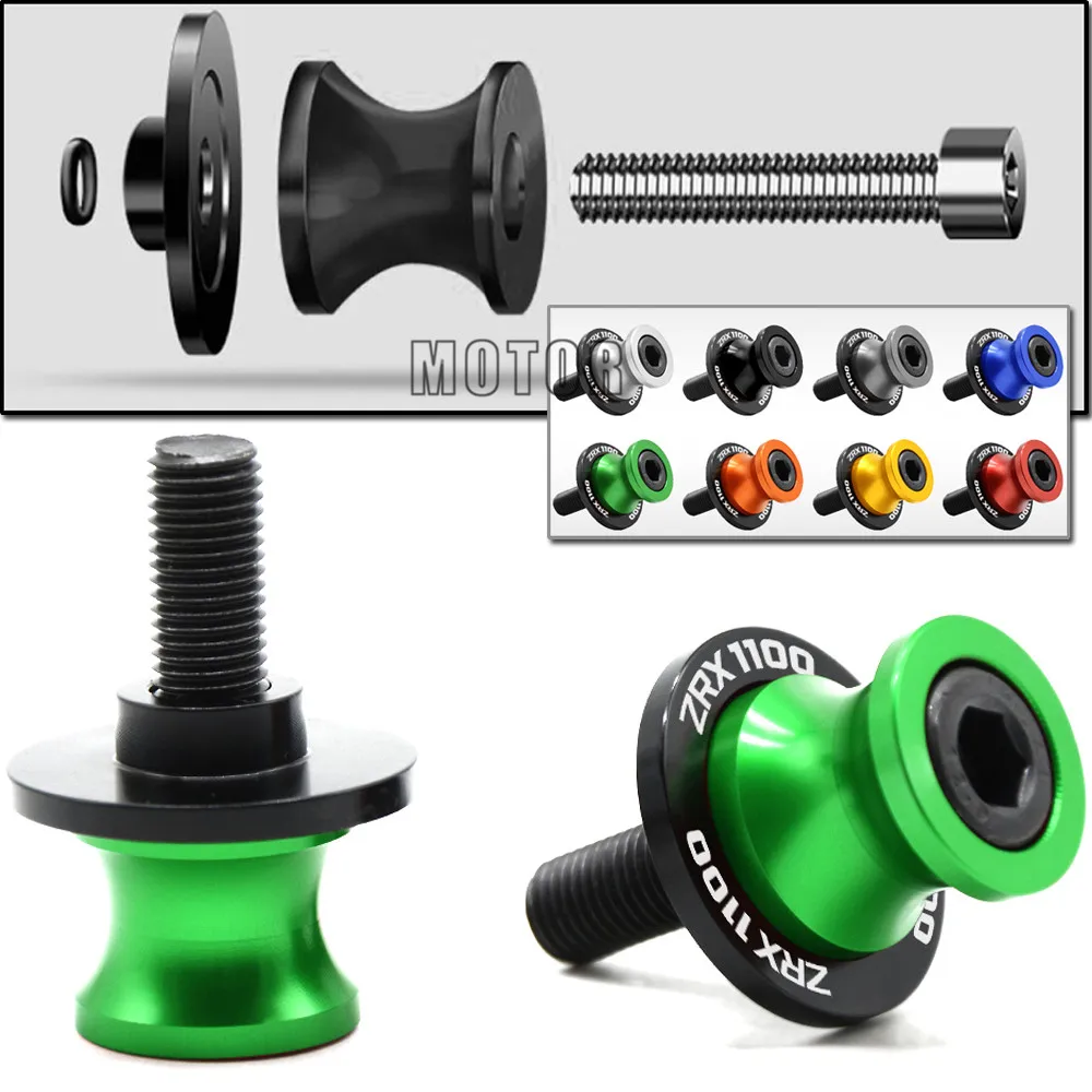 

10 мм накладки на мотоцикл Swingarm, слайдеры, катушки CNC для Kawasaki ZRX1100 1999-2000 ZRX 1100