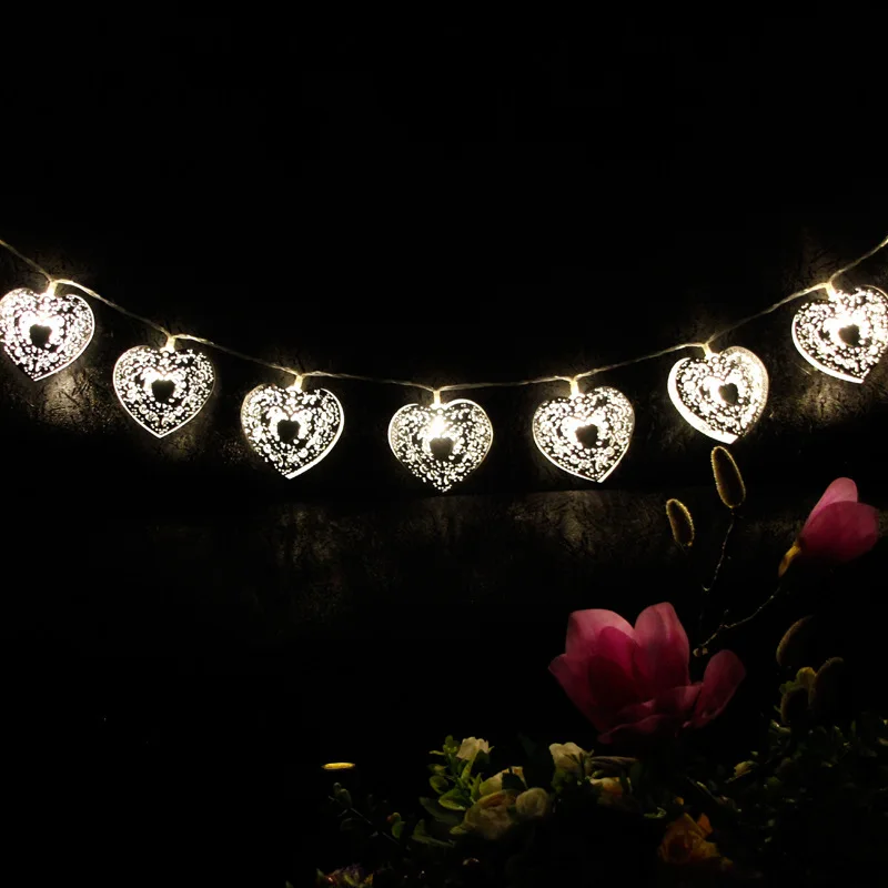 Jiaderui 20LED на батарейках в форме сердца Рождественская Новогодняя гирлянда