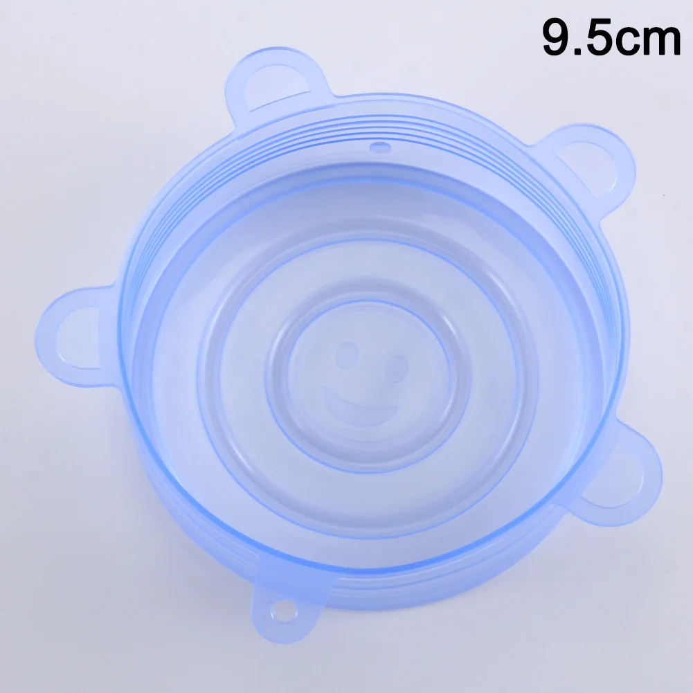 Новые многоразовые силиконовые крышки для еды, крышки для чаши, обертывание, хранение свежести, растягивающийся домашний кухонный набор - Цвет: 9.5cm