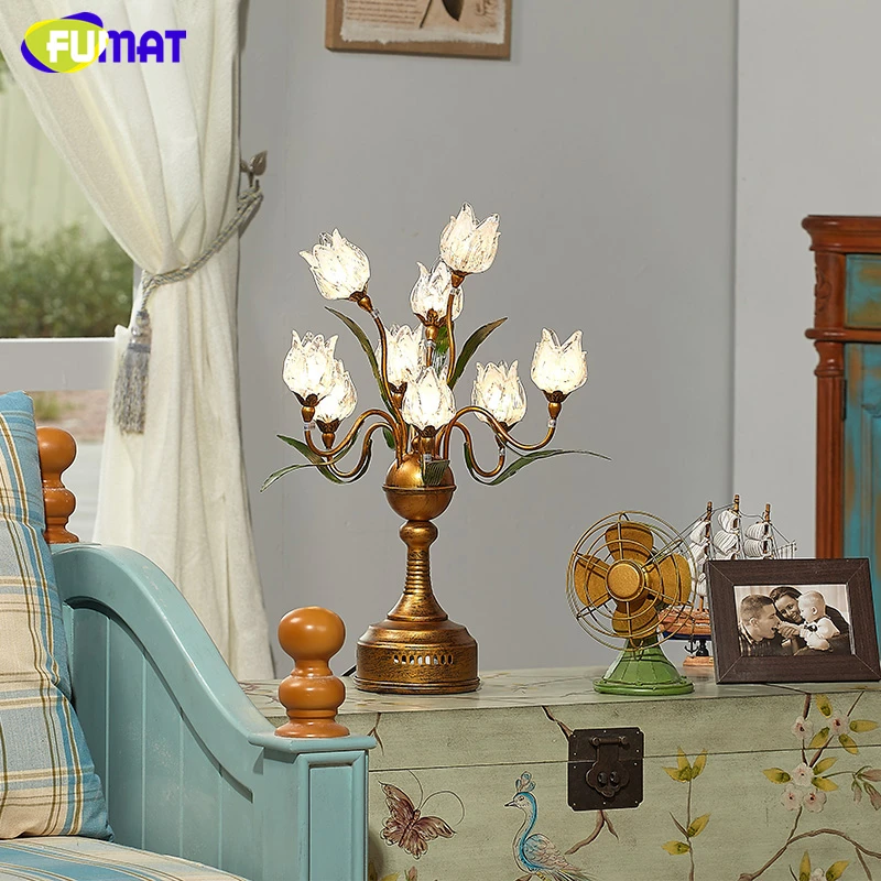 Стеклянная настольная лампа FUMAT винтажная металлическая креативная модная