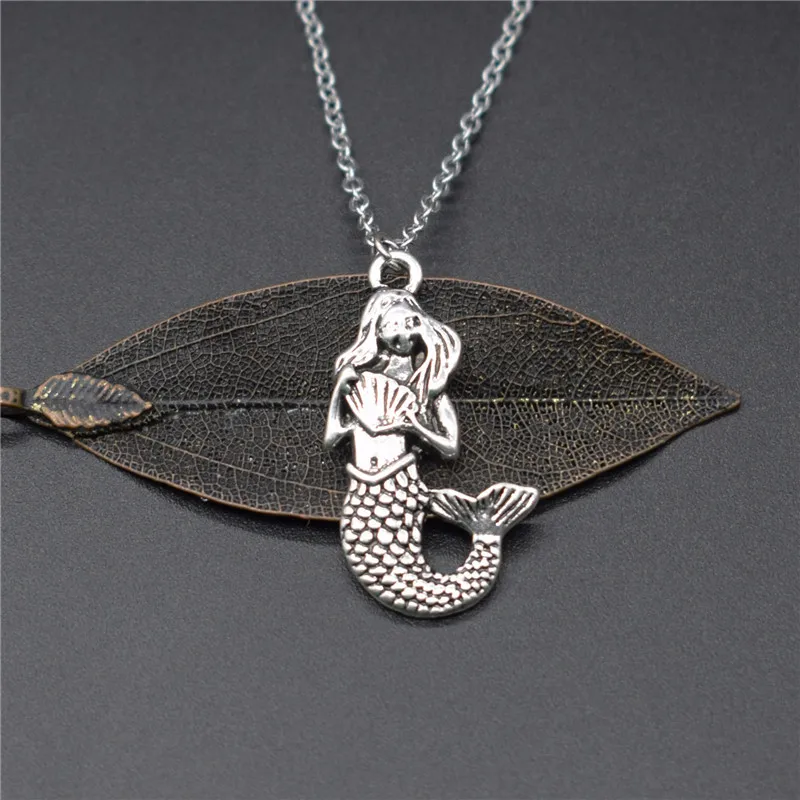 New Little Mermaid Charm Necklace Trendy Metal Sea Jewellery Pendant Women | Украшения и аксессуары