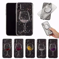 fashion wine glass liquid quicksand bling glitter star clear case cover for iphone 12 mini 11 pro xs max xr x 8 7 6 6s plus se