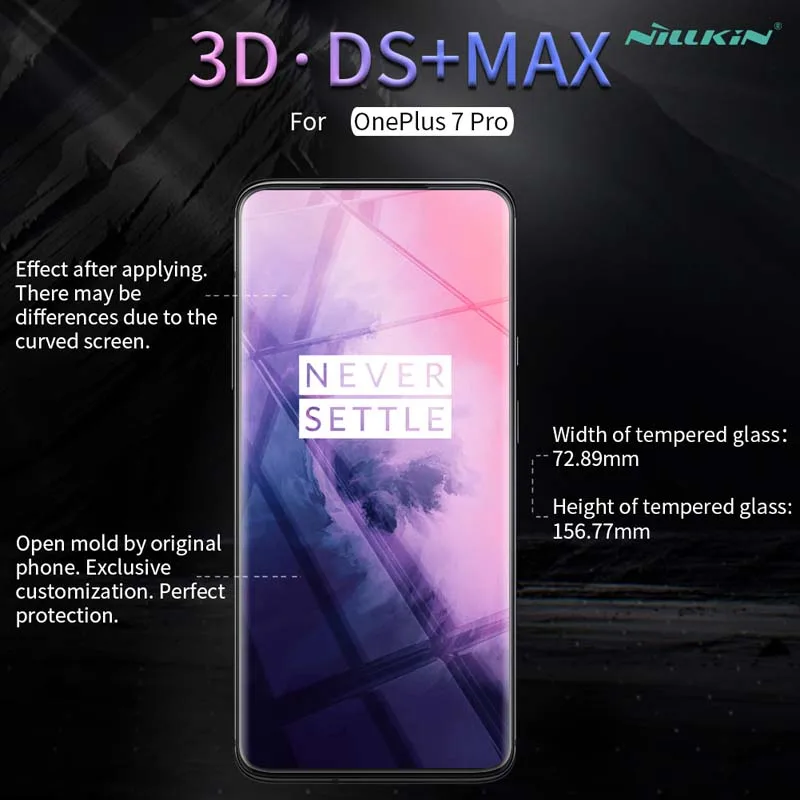 Для OnePlus 7 Pro защита экрана Nillkin 0,33 мм 9H 3D DS+ MAX стеклянная крышка полный экран для OnePlus 7 профессиональная защитная пленка