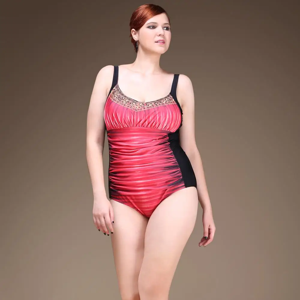 Женский винтажный купальник PERONA пляжный облегающий большого размера с завязками