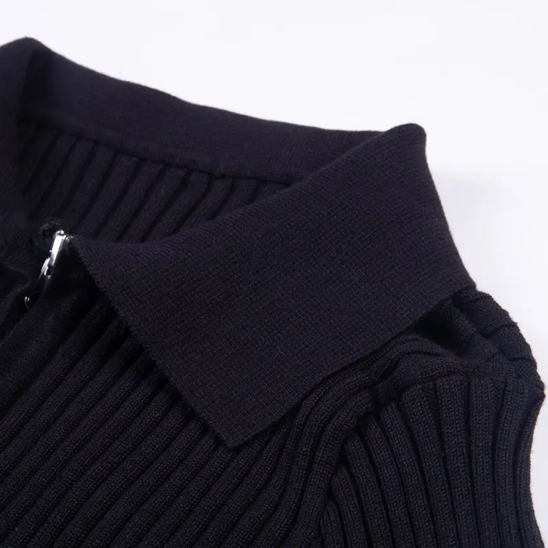 Casual Sexy Club Black Gothic Punk Harajuku Sweaters Women Slim Cardigan Zipper Plain 2019 Autumn Female Goth Fashion Tops |
