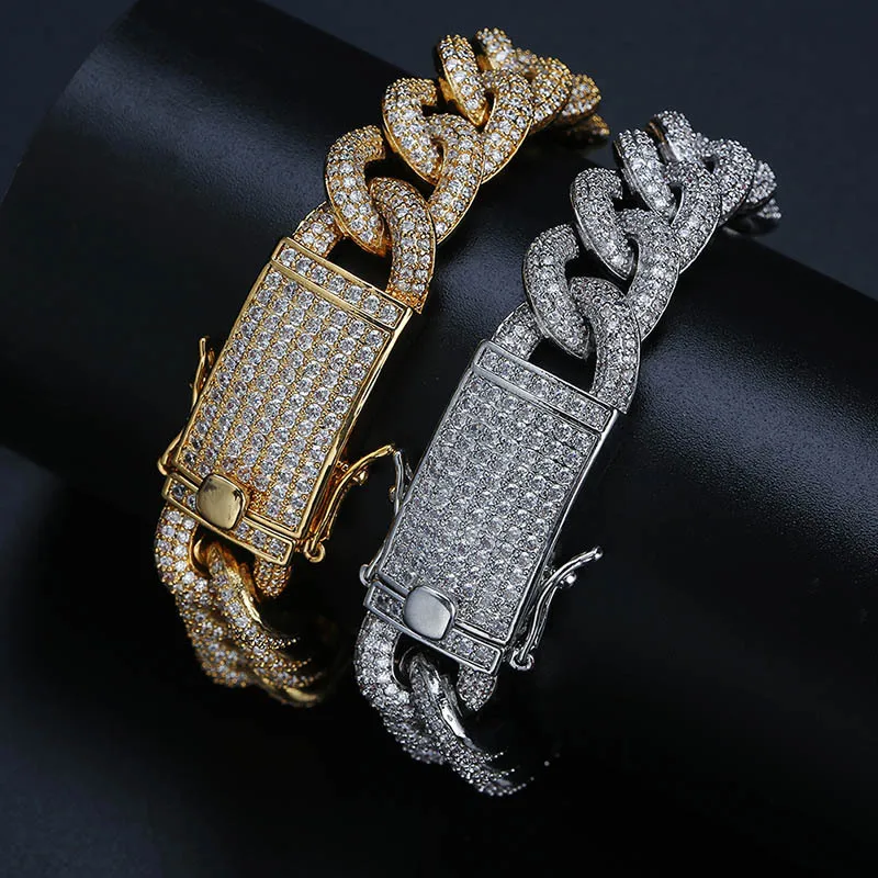 Полный AAA Кристалл Майами Снаряженная кубического циркония Bling Iced Out Pave мужской