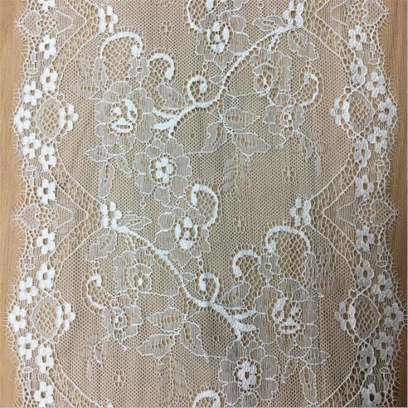 1Yards French Eyelash Lace Mesh 20cm Ivory Diy Exquisite Embroidery Clothes Wedding Dress Accessories LW0136 | Дом и сад