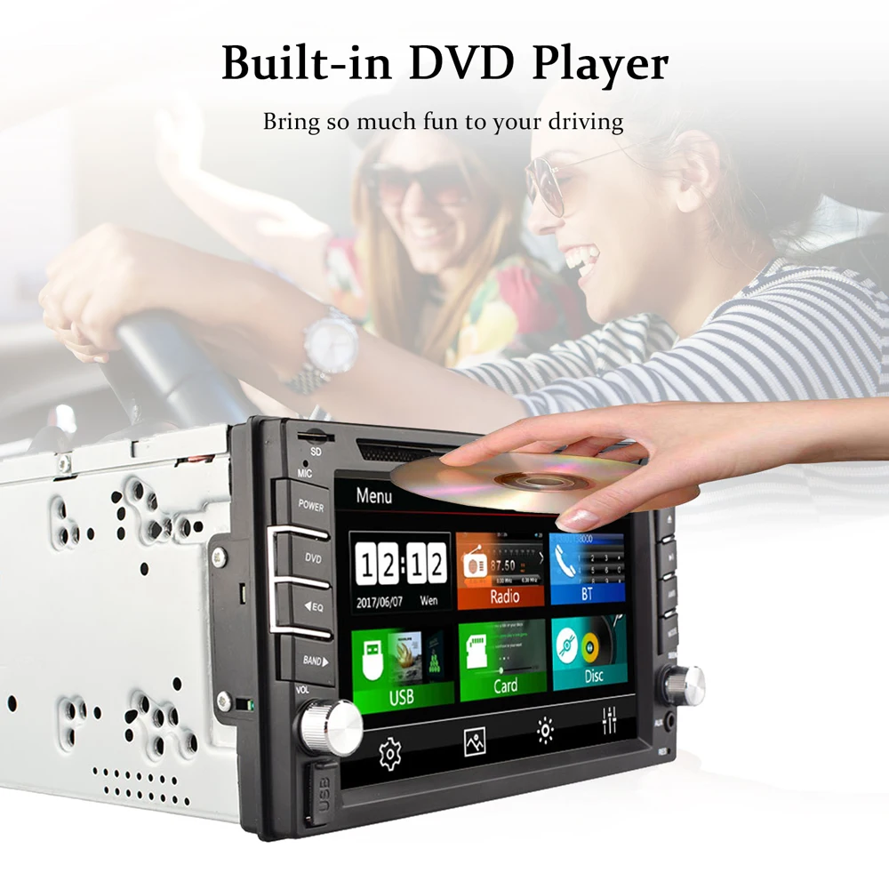 2 din Автомобильный dvd плеер Поддержка заднего вида Bluetooth USB SD радио Gps для Nissan Volkswagen