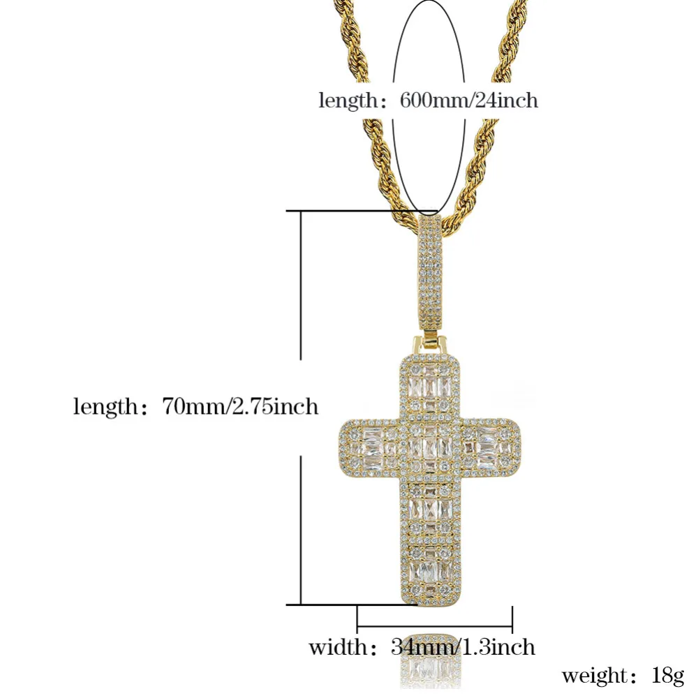 JINAO Новая модная подвеска крест ожерелье кубический циркон Iced Out цепь хип хоп ювелирные изделия для мужчин женщин Подарки