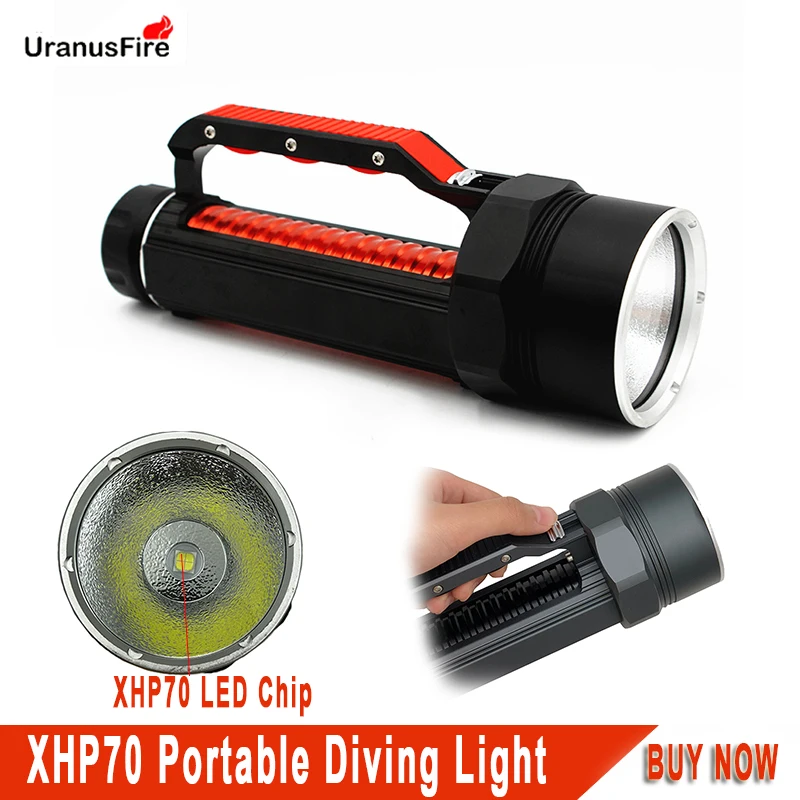 

Uranusfire XHP70 LED Diving Flashlight 32650 portable lanterna tactical 5000LM light underwater scuba Torch Lamp