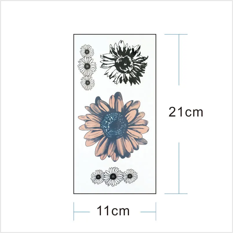 Sunflower Temporary Body Tattoo Fake Flower Tattoos can be used for Shoulder thigh and wrist | Красота и здоровье