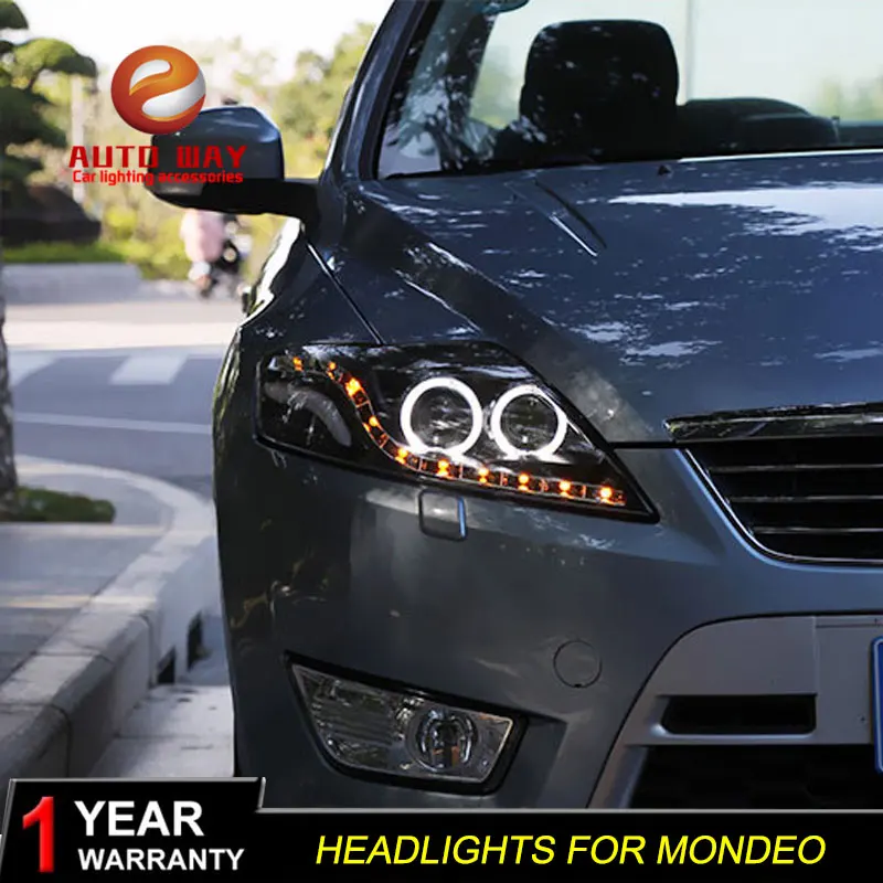 Автомобильный Стильный чехол на голову для Ford Mondeo 2007-2012 фара для fusion фары DRL вариант ангельские глазки Биксеноновые линзы ближнего света