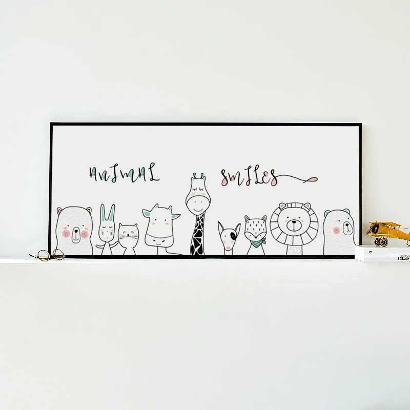 Плакат на холсте с изображением животных коровы собаки лисы|picture wall|print posterart painting