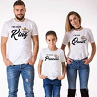 Одинаковые Семейные рубашки с короной королевской принцессы; Летняя семейная футболка с короткими рукавами; Одежда для папы, мамы и дочки