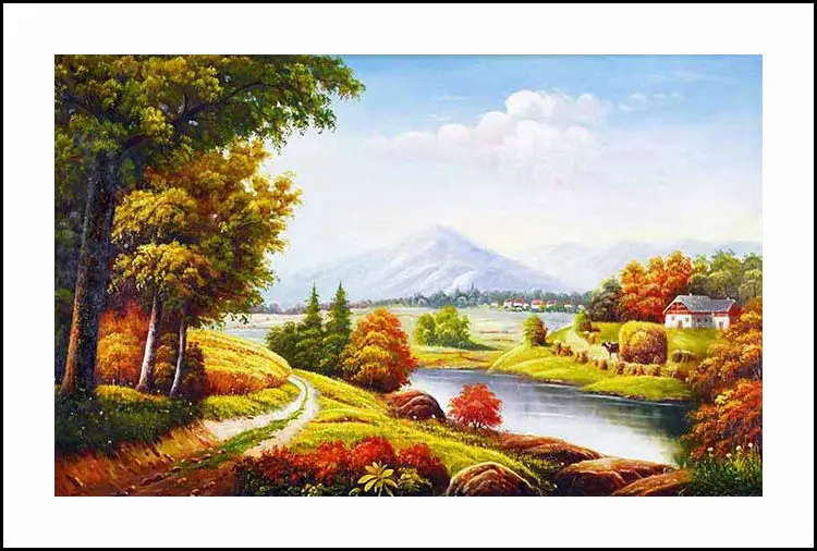 Деревня Вышивка поделки алмазов картина 5D крестом мозаика квадратный узор