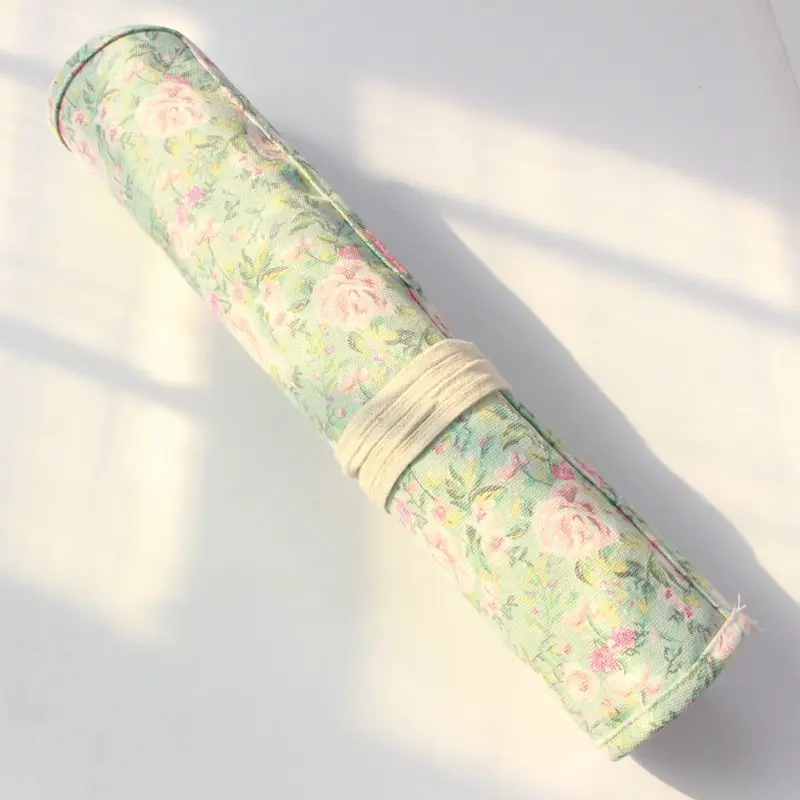 Краски кисти для карандашей пенал Roll Up из плотного полотна Обёрточная бумага